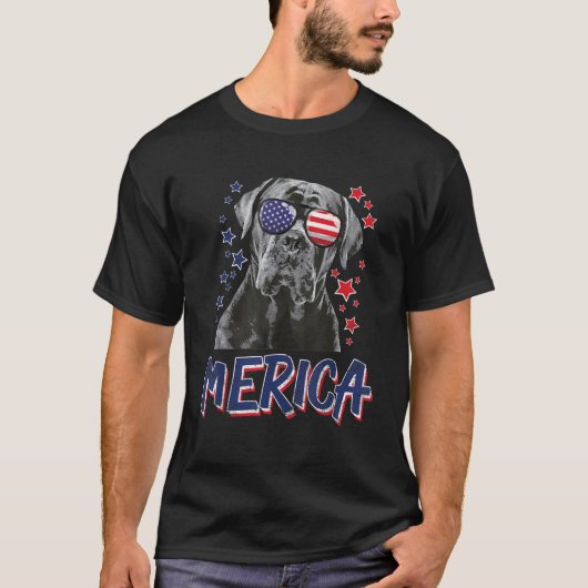 Merica Cane Corso Dog 4. Juli USA Geschenk T-Shirt (Vorderseite)