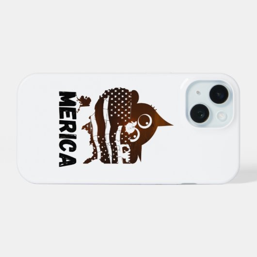 Merica cat iPhone 15 hülle (Rückseite (Horizontal))
