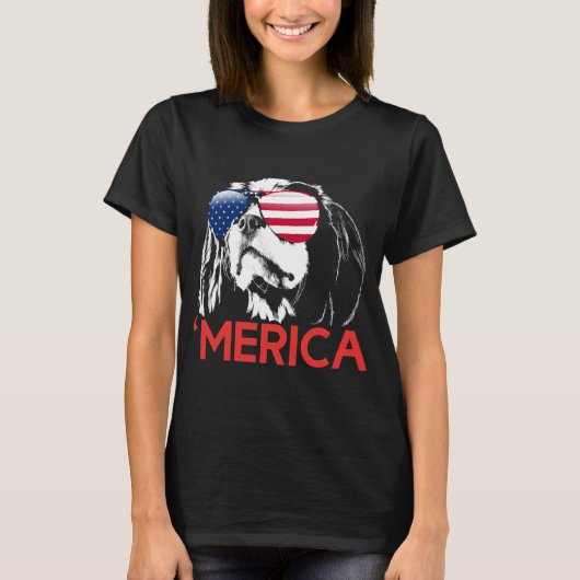 Merica Cavalier King Charles Spaniel T-Shirt (Vorderseite)