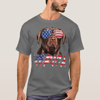 Merica Chocolate Labrador 4. Juli American Fla T-Shirt