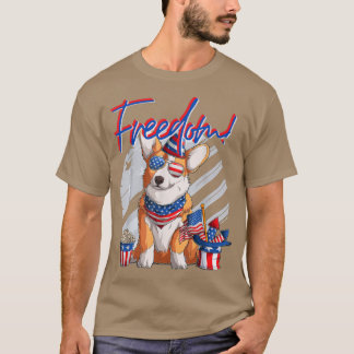 Merica Corgi Hund 4. Juli American Flag T - Shirt