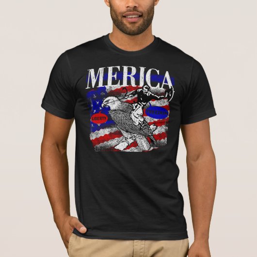 Merica Cowboy und Eagle T-Shirt (Vorderseite)