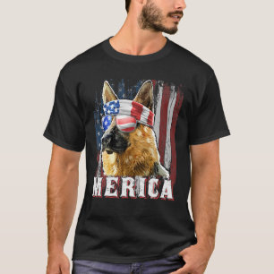 Merica Deutscher Schäferhund 4. Juli Amerikaner T-Shirt