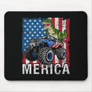 Merica Dinosaurier Monster Truck American Flag 4. Mousepad
