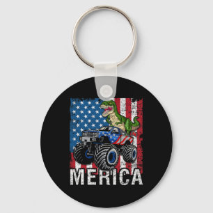 Merica Dinosaurier Monster Truck American Flag 4. Schlüsselanhänger
