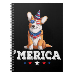 Merica Dog 4. Juli USA Flag Corgi Notizblock