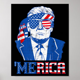 Merica Donald Trump - Funny Trump 4. Juli Amer Poster