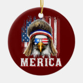 Merica Eagle Mullet 4. Juli Amerikanische Flagge Keramik Ornament (Vorne)