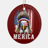 Merica Eagle Mullet 4. Juli Amerikanische Flagge Keramik Ornament (Links)