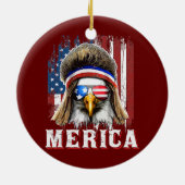 Merica Eagle Mullet 4. Juli Amerikanische Flagge Keramik Ornament (Hinten)