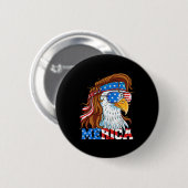 Merica Eagle Mullet 4. Juli Amerikanische Flagge U Button (Vorne & Hinten)