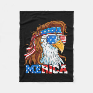 Merica Eagle Mullet 4. Juli Amerikanische Flagge U Fleecedecke