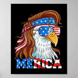 Merica Eagle Mullet 4. Juli Amerikanische Flagge U Poster