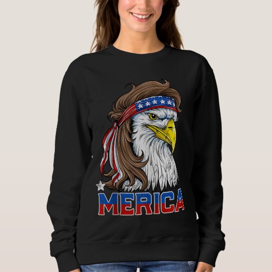 Merica Eagle Mullet 4. Juli Männer Frauen Amerikan Sweatshirt (Vorderseite)