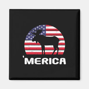 Merica-Elch Amerikanische Flagge USA Patriotisch U Magnet
