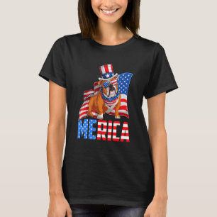 Merica English Bulldog 4. Juli American Usa Fl T-Shirt