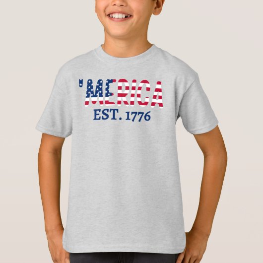 'merica Est. 1776 American Patriotic T - Shirt (Vorderseite)