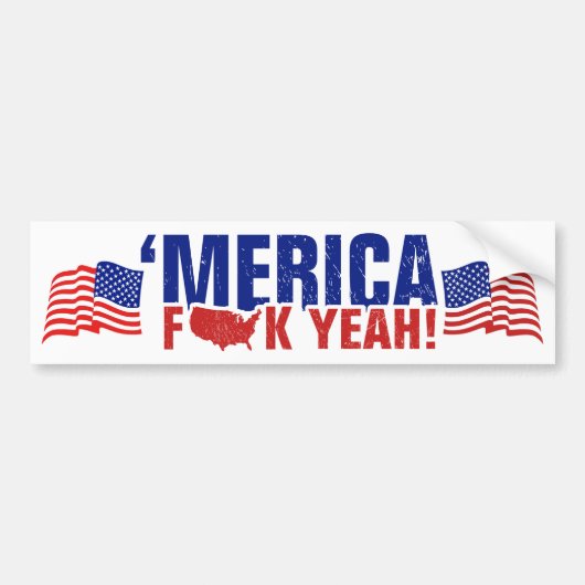 'Merica Fck ja! Lustig und patriotisch Autoaufkleber (Vorne)