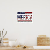 MERICA - Flag American Pride Slang USA Poster (Küche)