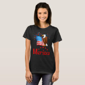 Merica Flag Eagle Glasses T-Shirt (Vorne ganz)