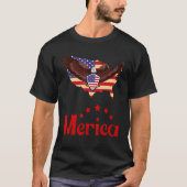 Merica Flag Eagle Glasses T-Shirt (Vorderseite)