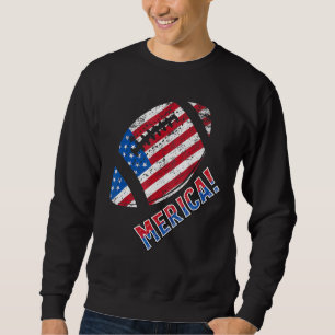 Merica Football 4. Juli American Flag Patriotic M Sweatshirt