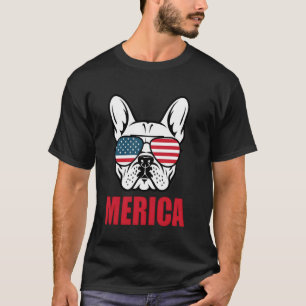 Merica Französische Bulldogge Amerikanische Flagge T-Shirt