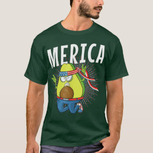 Merica Funny Avocado Rock Hands USA Amerika 4. T-Shirt