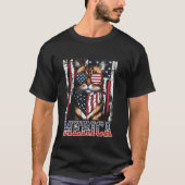 Merica Funny Cat 4. Juli - Meowica US Flag Pat T-Shirt (Vorderseite)