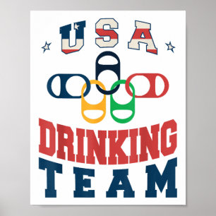 Merica Funny USA Drink Team Patriotic USA Ameri Poster