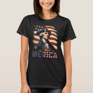 Merica George Washington American Flag 4. Juli T-Shirt