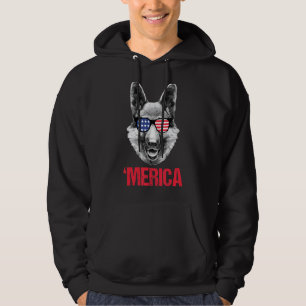 Merica German Shepherd American Flag Sonnenbrille Hoodie