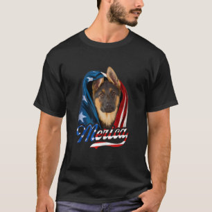Merica German Shepherd Dog 4. Juli USA Flag Pa T-Shirt
