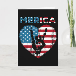 Merica Gesteinszeichen 4. Juli Amerikanische Flagg Karte