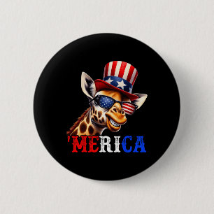 Merica Giraffe Patriotic 4. Juli Funny Kids Me Button