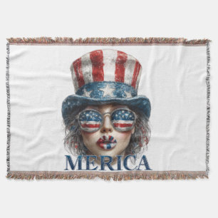 Merica Girl, Amerikanische Unabhängigkeitstag Glam Decke