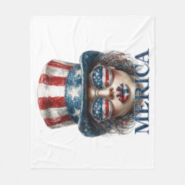 Merica Girl, Amerikanische Unabhängigkeitstag Glam Fleecedecke