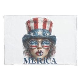 Merica Girl, Amerikanische Unabhängigkeitstag Glam Kissenbezug