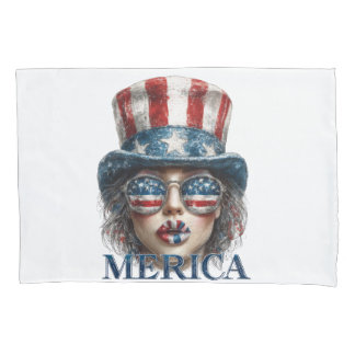 Merica Girl, Amerikanische Unabhängigkeitstag Glam Kissenbezug