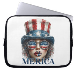 Merica Girl, Amerikanische Unabhängigkeitstag Glam Laptopschutzhülle