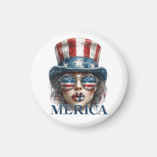 Merica Girl, Amerikanische Unabhängigkeitstag Glam Magnet