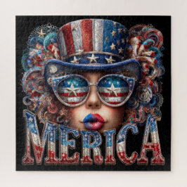 Merica Girl, Amerikanische Unabhängigkeitstag Glam Puzzle