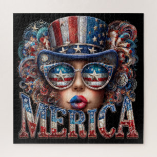 Merica Girl, Amerikanische Unabhängigkeitstag Glam Puzzle