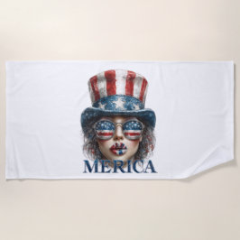 Merica Girl, Amerikanische Unabhängigkeitstag Glam Strandtuch
