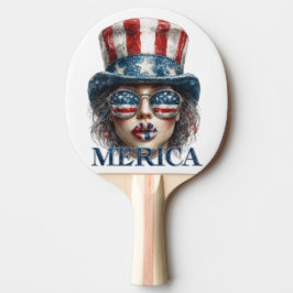 Merica Girl, Amerikanische Unabhängigkeitstag Glam Tischtennis Schläger