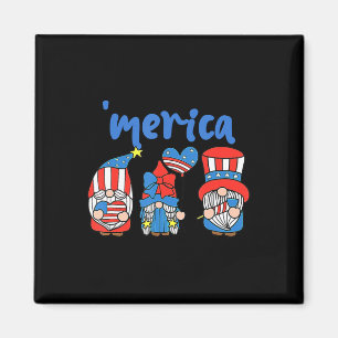 Merica Gnomes USA Flag Fireworks Memorial Day 4. Magnet