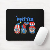 Merica Gnomes USA Flag Fireworks Memorial Day 4. Mousepad (Mit Mouse)