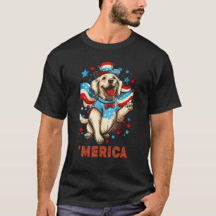 Merica Golden Retriever American Flag 4. Juli T-Shirt