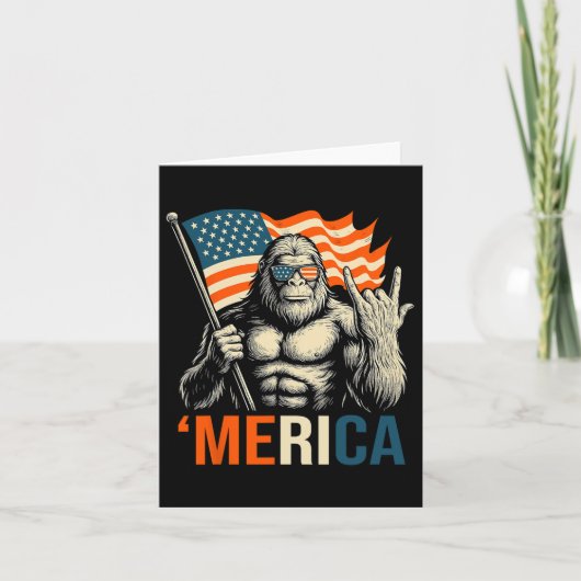 "merica Gorilla Flag Sungles Funny Patriotic Karte (Vorderseite)