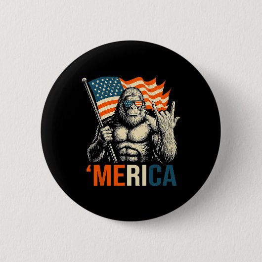 ‘merica Gorilla-Flagge Sungles Lustig Patriotisch Button (Vorderseite)